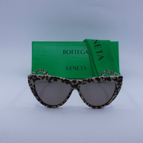 Bottega Veneta BV1018S 006 Cat Eye Sunglasses - Brown Ivory Havana\\Brown main image 7